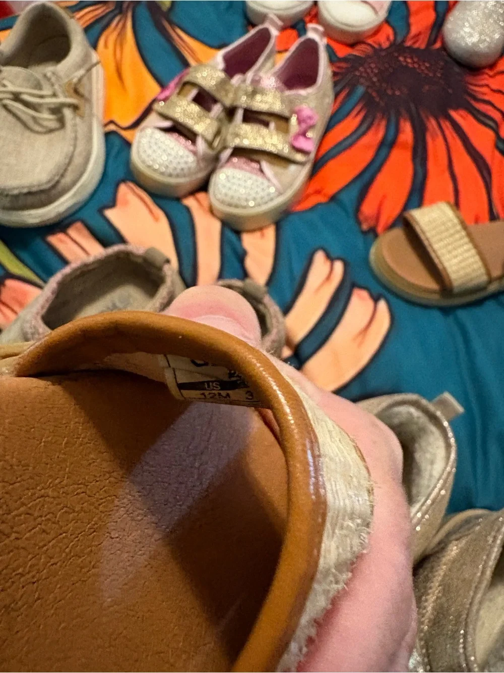 OshKosh B'gosh Tan Woven Strap Sandals